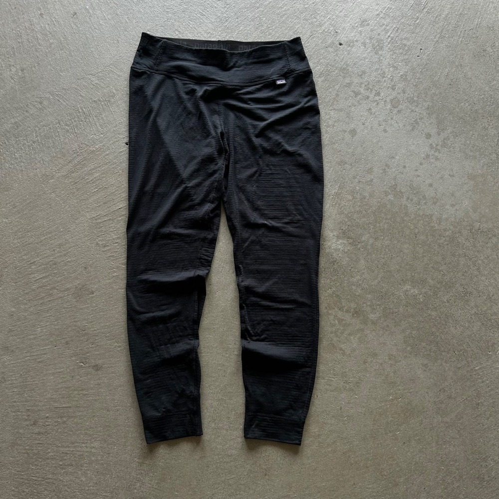 Patagonia Midweight Capilene Baselayer Pants Women's Large Black Polartec 44491